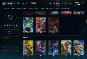 Prata 4 com 130 Champs e 137 Skins +1 Prestigio - League of Legends LOL
