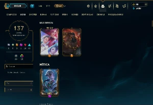 Prata 4 com 130 Champs e 137 Skins +1 Prestigio - League of Legends LOL