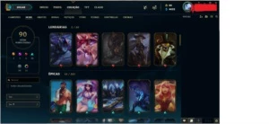 CONTA PLATINA 2, TODOS OS CAMPEÕES, 90 SKINS - League of Legends LOL