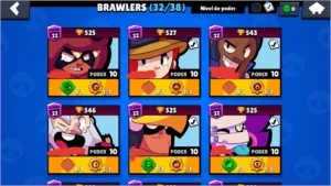 Conta Brawl Stars com 16 mil troféus e todos os LENDÁRIOS