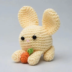 Coelho Amarelo Cenoura Amigurumi - Artesanato e Personalizados