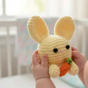 Coelho Amarelo Cenoura Amigurumi - Artesanato e Personalizados