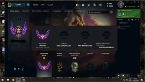 Conta mestre 66% Win rate - League of Legends LOL