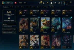 Platina 4 com 60 Champs e 19 Skins - League of Legends LOL