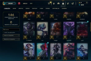 Platina 4 com 60 Champs e 19 Skins - League of Legends LOL