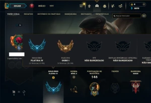 Platina 4 com 60 Champs e 19 Skins - League of Legends LOL