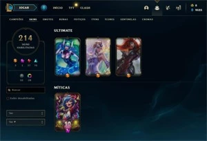 Conta LoL LVL499 com diversas skins lendárias. Veja as fotos - League of Legends