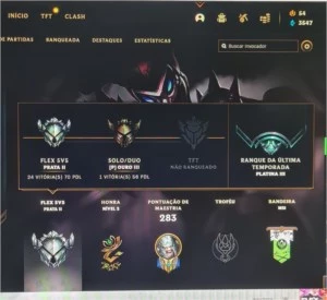 conta de lol ex platina 3 - League of Legends