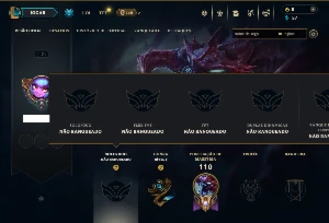 Unranked com 60 Champs e 6 Skins +80 Espolios - League of Legends LOL