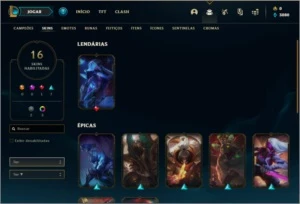 Conta Ouro 3 com 40 champs e 16 skins - League of Legends LOL