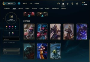 Conta Ouro 3 com 40 champs e 16 skins - League of Legends LOL