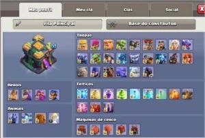 CLASH OF CLANS CV 14 FULL + VÁRIAS SKINS
