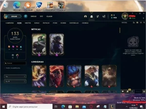 Conta de 2020 boa com 95 champs 133 SKINS com 2 Prestígio - League of Legends LOL