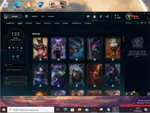 Conta de 2020 boa com 95 champs 133 SKINS com 2 Prestígio - League of Legends LOL