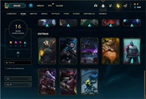 Conta ouro 4 com 45 Champs e 16 Skins + 1 Prestigio do Kayn - League of Legends LOL