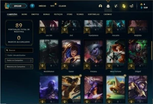 Conta ouro 4 com 45 Champs e 16 Skins + 1 Prestigio do Kayn - League of Legends LOL