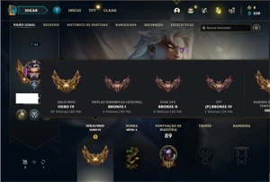 Conta ouro 4 com 45 Champs e 16 Skins + 1 Prestigio do Kayn - League of Legends LOL