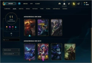Conta DIAMANTE 2 com 11 skins e 34 champs - League of Legends LOL