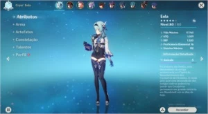 Conta Genshin Impact Eula + Hutao AR45