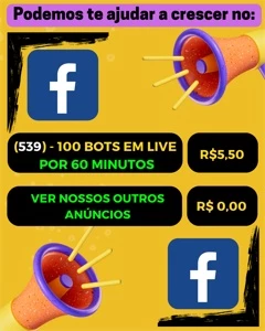 🔥🚀 100 BOTS NA LIVE NO FACEBOOK POR 60 MINUTOS - Redes Sociais