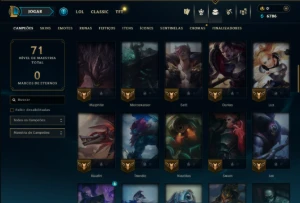 Prata 2 com 65 Champs e 41 Skins - League of Legends LOL