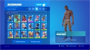 CONTA DE FORTNITE COM TRAVIS SCOTT+TUBARÃO MAKO+MUITAS SKINS