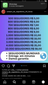 conta fake insta 2000 seguidores - Social Media