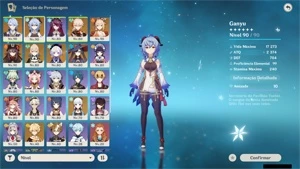 Conta Genghin Impact AR57 e 10 personagens T5 - Genshin Impact