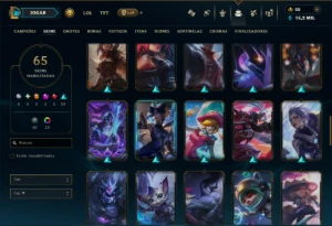 Ouro 1 com 140 Champs e 65 Skins +2 Prestigios - League of Legends LOL