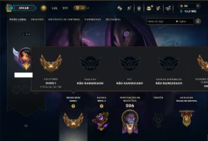 Ouro 1 com 140 Champs e 65 Skins +2 Prestigios - League of Legends LOL