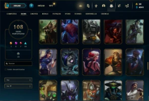 Conta Unraneked com 105 Champs e 108 Skins ( MAIN SUP ) - League of Legends LOL
