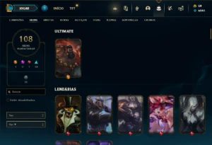 Conta Unraneked com 105 Champs e 108 Skins ( MAIN SUP ) - League of Legends LOL