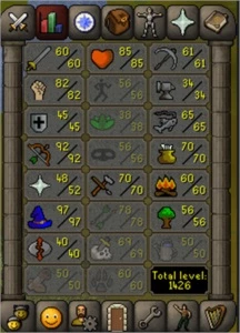 Conta Runescape Old 1426 total level RS
