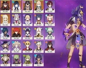 AR 43 CYNO, HUTAO, YELAN, JEAN E DILUC PITY ALTO 5050 - Genshin Impact