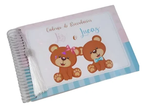 Caderno de Mensagens Personalizado para Chá de Bebê - Artesanato e Personalizados