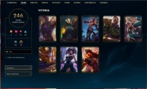 Conta antiga da season 1 com 8 skins vitoriosas 246 skins - League of Legends LOL