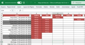 Pack de Planilhas Excel para controle de férias - Outros