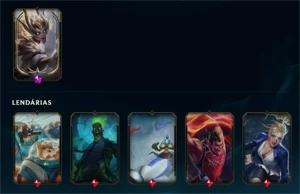 Conta LOL 344 skins, 363 ícones, 40 sentinelas e 42 cromas - League of Legends