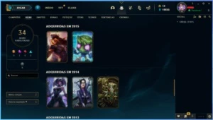 Smurf Gold IV Criada em 2012 (4 Skins Vitoriosas) - League of Legends LOL