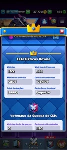 Conta de 2016, todas as cartas, exceto os campeões - Clash Royale