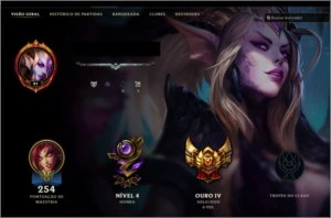 GOLD 4 / 75 CAMPEÕES / 34 SKINS - League of Legends LOL
