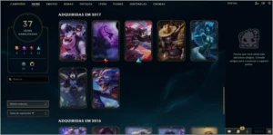 Conta Gold II 75 pdl 80 campeões 37 skins - League of Legends LOL