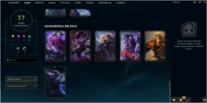 Conta Gold II 75 pdl 80 campeões 37 skins - League of Legends LOL