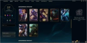Conta Gold II 75 pdl 80 campeões 37 skins - League of Legends LOL