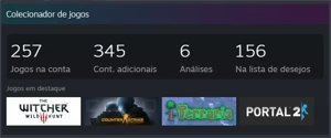CONTA STEAM COM MAIS DE 250 JOGOS