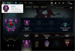 Conta mestre com 59% de win rate, 8 skins e 47 champs - League of Legends LOL