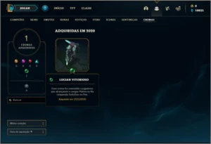 Conta mestre com 59% de win rate, 8 skins e 47 champs - League of Legends LOL