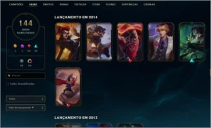 Conta Platina III 144 SKINS e 29 Chromas - League of Legends LOL