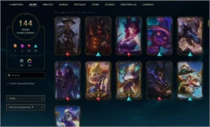 Conta Platina III 144 SKINS e 29 Chromas - League of Legends LOL
