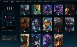 Conta Platina III 144 SKINS e 29 Chromas - League of Legends LOL